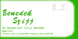 benedek szijj business card